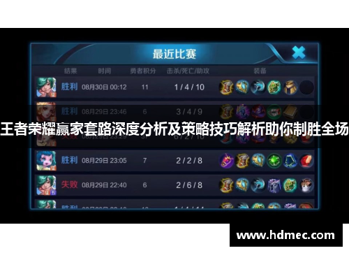王者荣耀赢家套路深度分析及策略技巧解析助你制胜全场